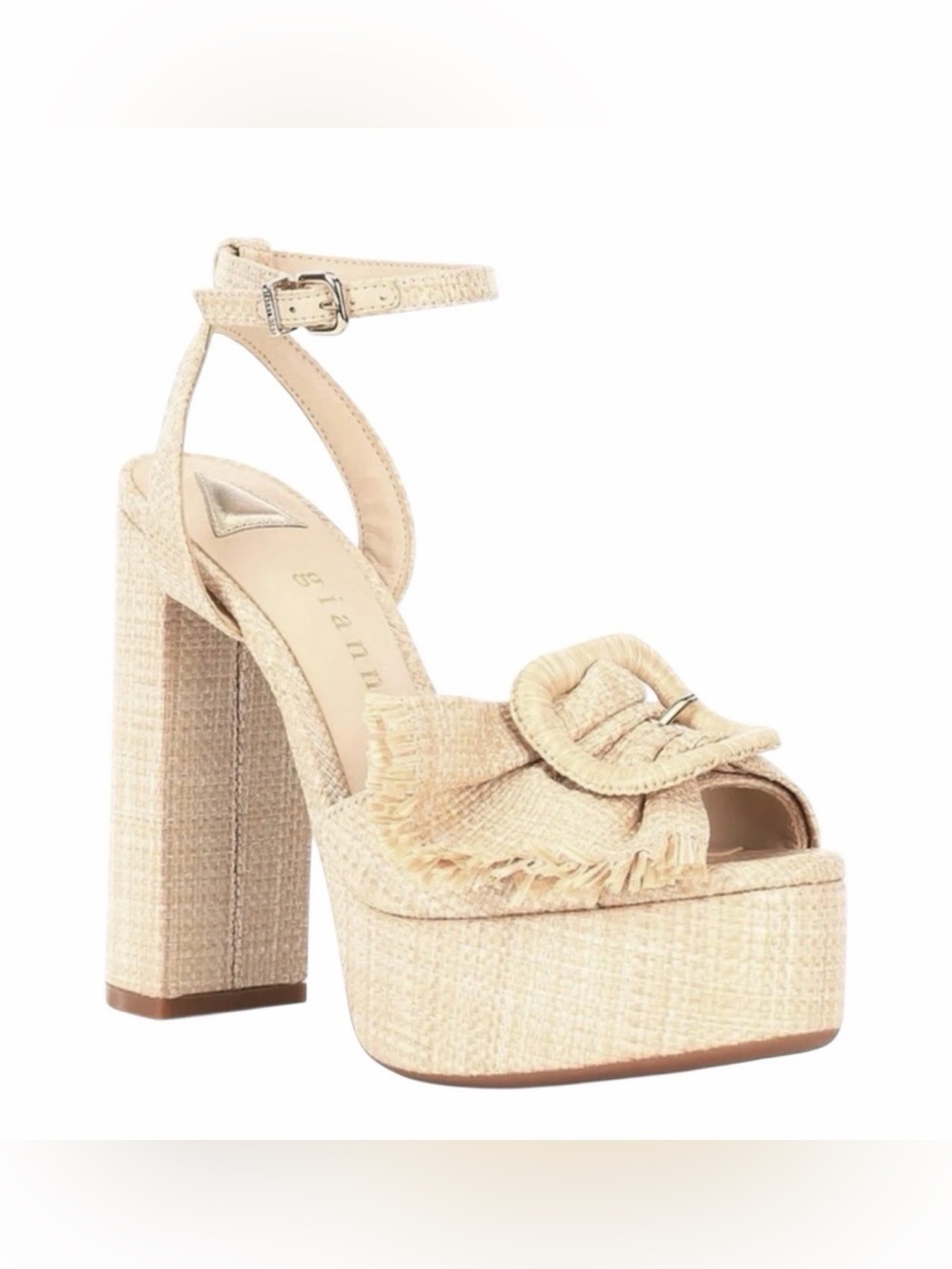 NWT Gianni Bini Raffia Platform Block Heel Sandals Size 9 Cottagecore✨ - Picture 3 of 9